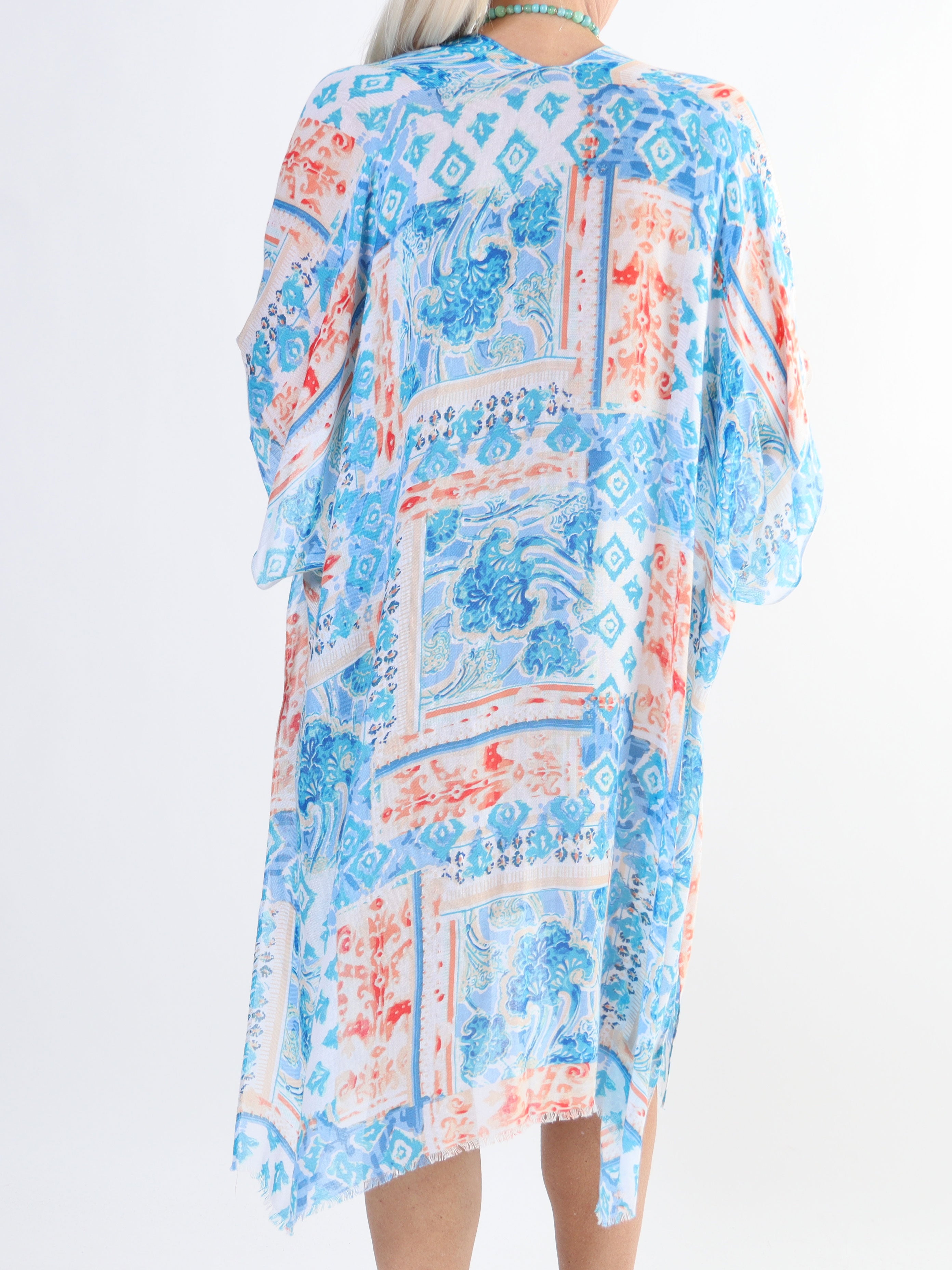 Alexandrine - Let og luftig plus size kimono i bomuld